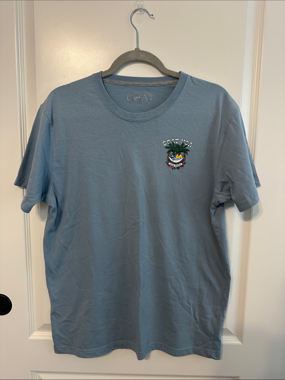 Coastal Palm Graphic Short Sleeve Tee — Dusty Blue